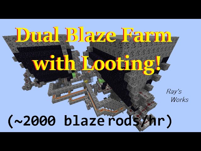 Dual Blaze Farm with Looting! [Infinitely Automatic] (2000rods/h) | Minecraft [STILL works]