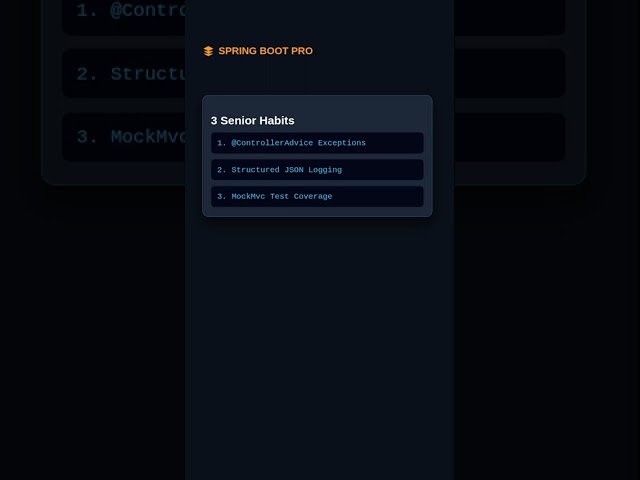3 Habits Every Senior Spring Boot Dev Has #Shorts