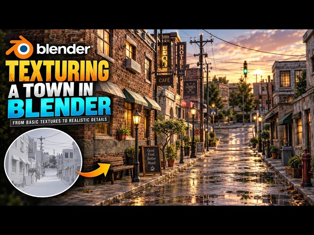 How to Texture a 3D Town in Blender | Complete Environment Workflow