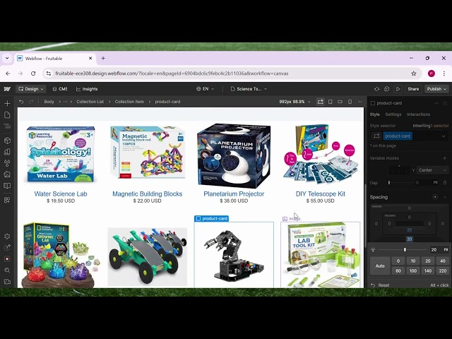 Project Based Webflow Tutorial for Beginners |No Code Web Design|Ecommerce Store Front Design|Part 9