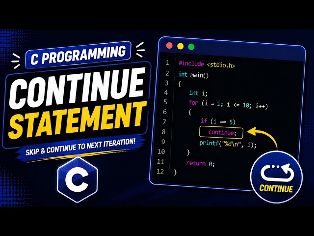 Continue Statement in C Programming | Skip Current Iteration with Example