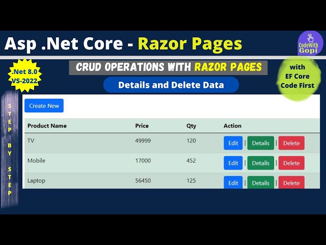 🗑️ ASP.NET Core Razor Pages CRUD Tutorial (.NET 8) – ❌ Delete Data with Entity Framework Core