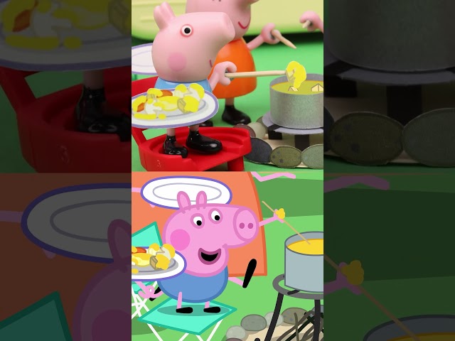 Toy VS Tales: CHEESE FONDUE! #PeppaPig #Shorts