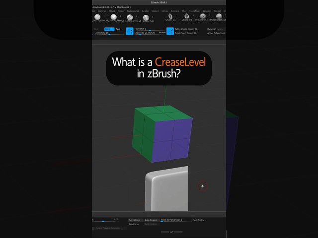 CreaseLevel Trick in zBrush Hard Surface Modeling Tutorial