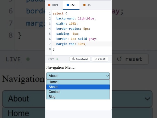 HTML CSS Dropdown Menu Navigation #coding #htmltutorial #csstutorial