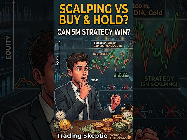 5 Minute Scalping Strategy VS Buy&Hold #tradingstrategy #scalping #backtesting #stocks #bitcoin