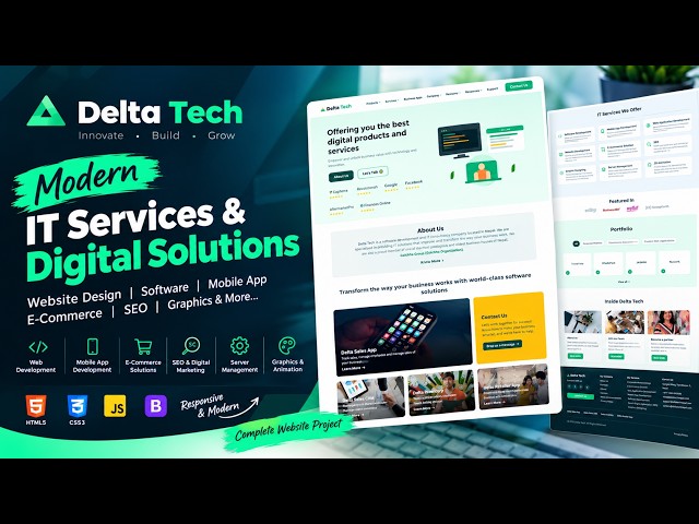 Delta Tech – Modern IT Services & Digital Solutions Website | HTML, CSS & JavaScript