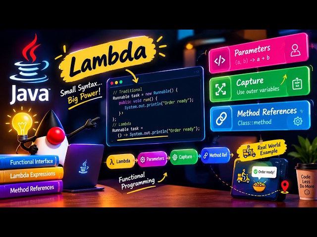 Java Lambda Expressions Made EASY! 🚀 | Parameters, Capture & Method References Explained