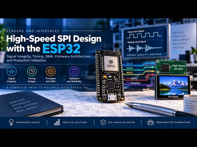 High-Speed SPI Design with ESP32: Signal Integrity, Timing, DMA, Firmware Architecture, and