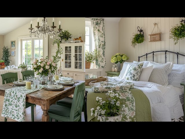 Romantic English Cottage Tour | Cozy Green Decor with Vintage Rustic Touches