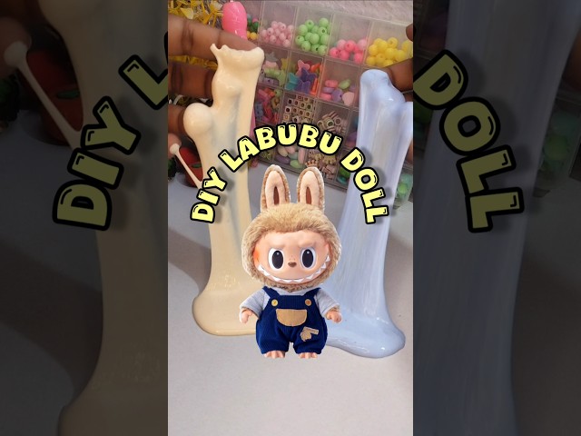 Fluffy 😍 Labubu Slime 🫧| How to make slime| No Glue slime #trending #shorts #youtubeshorts