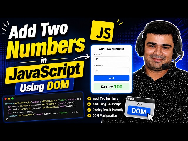 JavaScript Sum of Two Numbers | DOM Manipulation