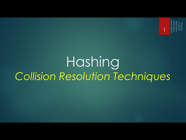 33.2 Hashing - Collision Resolution Techniques