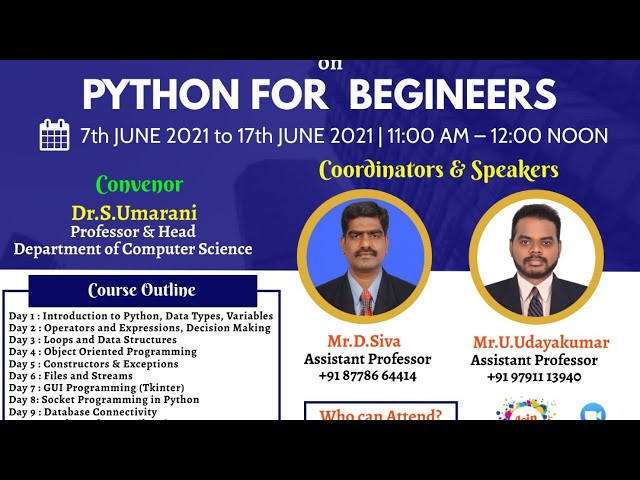 Valedictory Function - 10 Days Summer HAMP for Python for Beginners