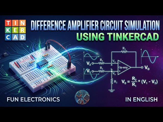 Difference Amplifier Circuit Simulation Using Tinkercad | Step-by-Step Tutorial