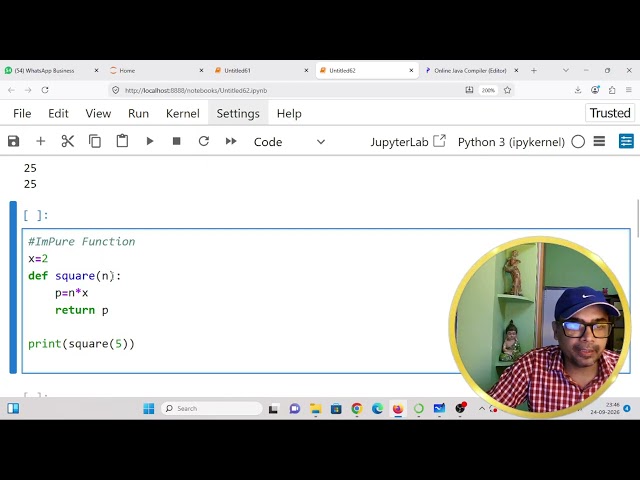 Pure Function and Impure Function in Python by Debasish Debnath Sir,Durgapur, Mob:9232441317