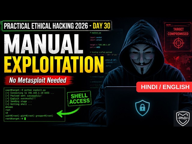 Practical Ethical Hacking 2026 - DAY 30 - Manual Exploitation | HINDI | PhD Security | 2026