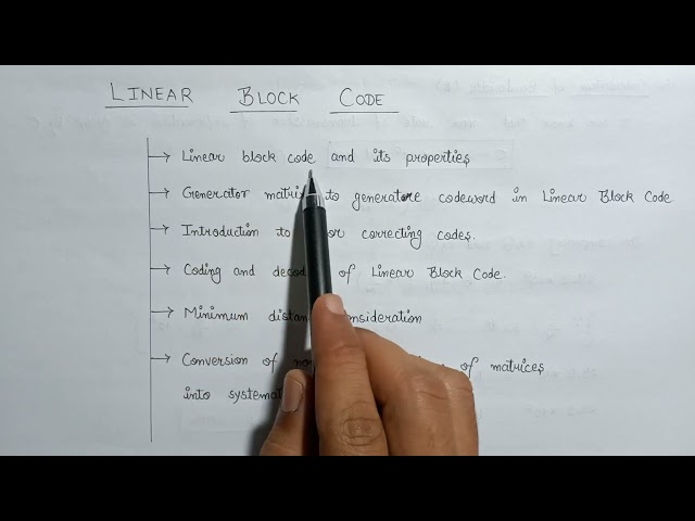 Linear Block Code  | Information Theory and Coding